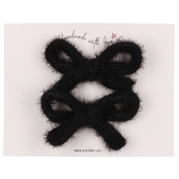 Angora Fur Clip Set | Black