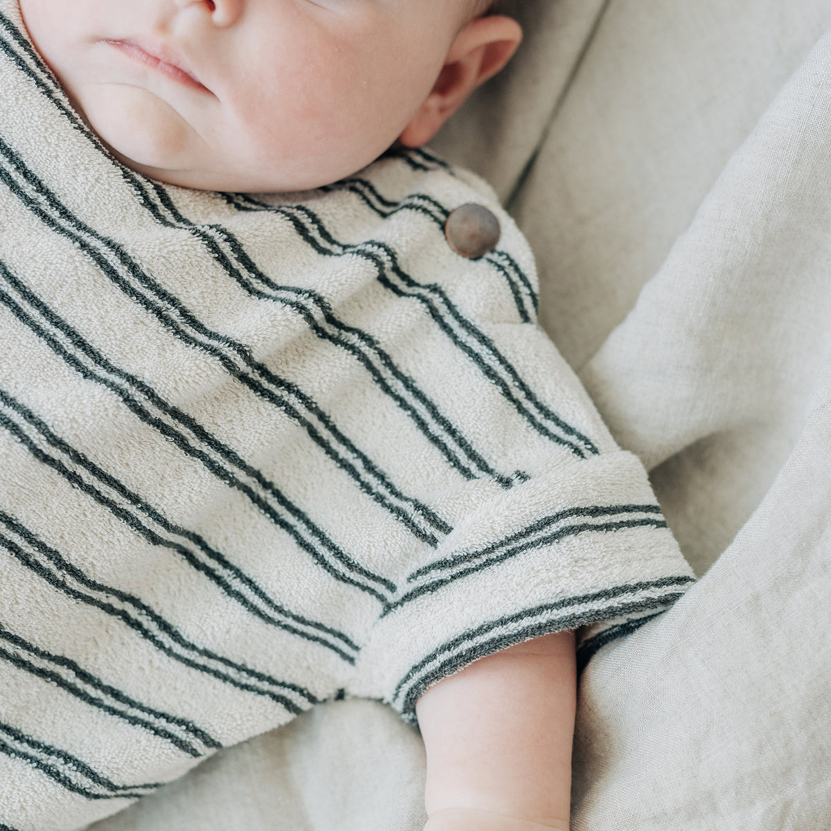 Bebe Alvin Stripe Organic LS Bodysuit