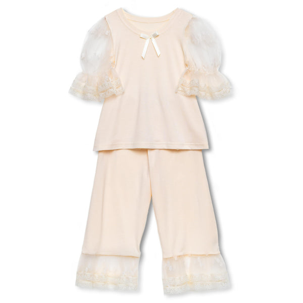 Agatha Girls Cotton Pyjama | Cream