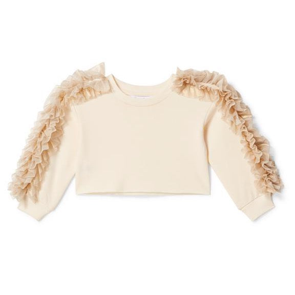 Soirée Metallic Sweatshirt | Pearl Ivory