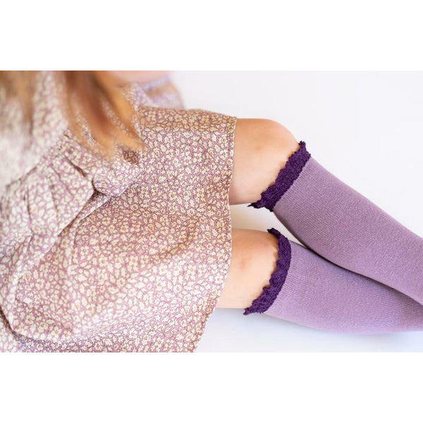 Lace Top Knee Highs | Purple & Plum