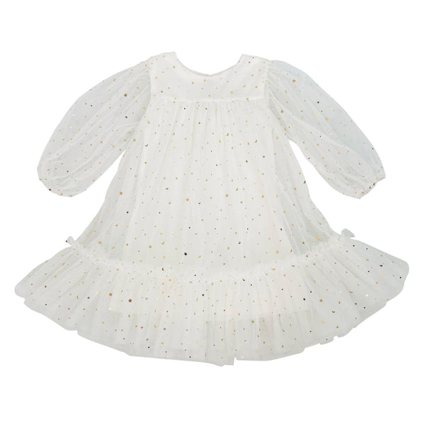 Dolly Stars & Moon Tulle Empress Dress | White