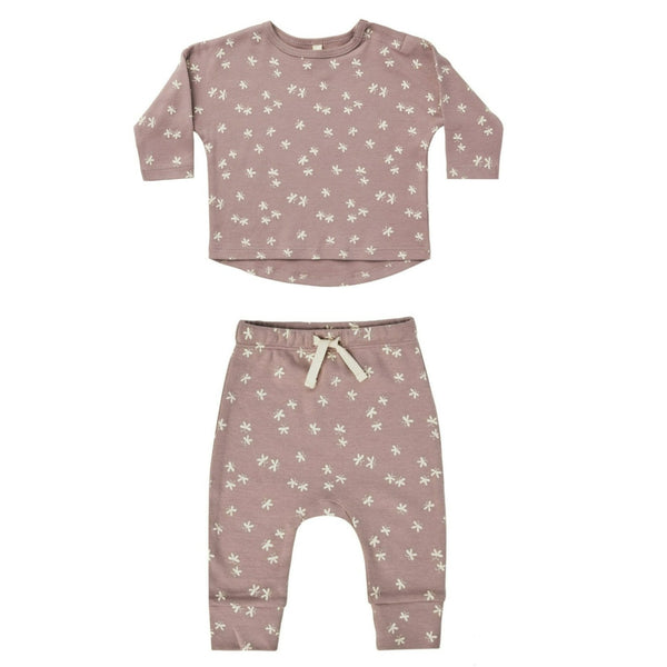Long Sleeve Tee With Drawstring Pant Set | Butterflies