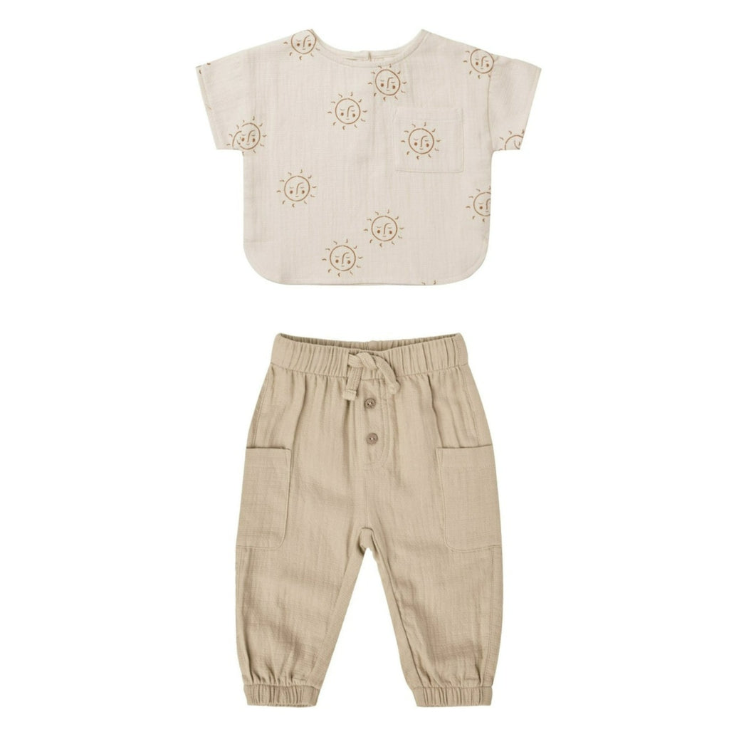 Woven Boxy Top With Luca Pant Set