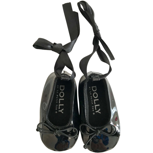 Dolly By Le Petit Tom Baby Ballerinas With Rribbons | Black