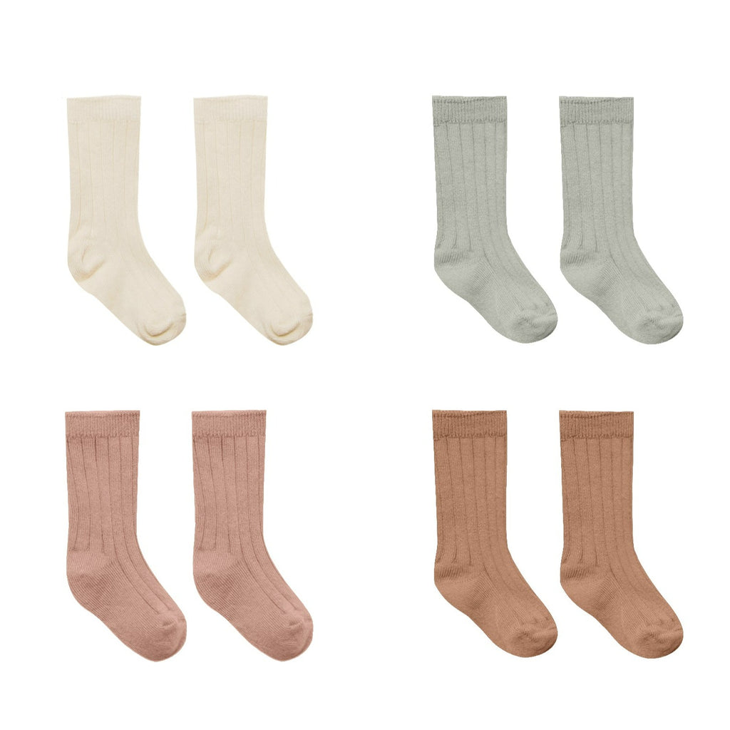 Baby Socks Set of 4 | Ivory, Pistachio, Lilac & Clay