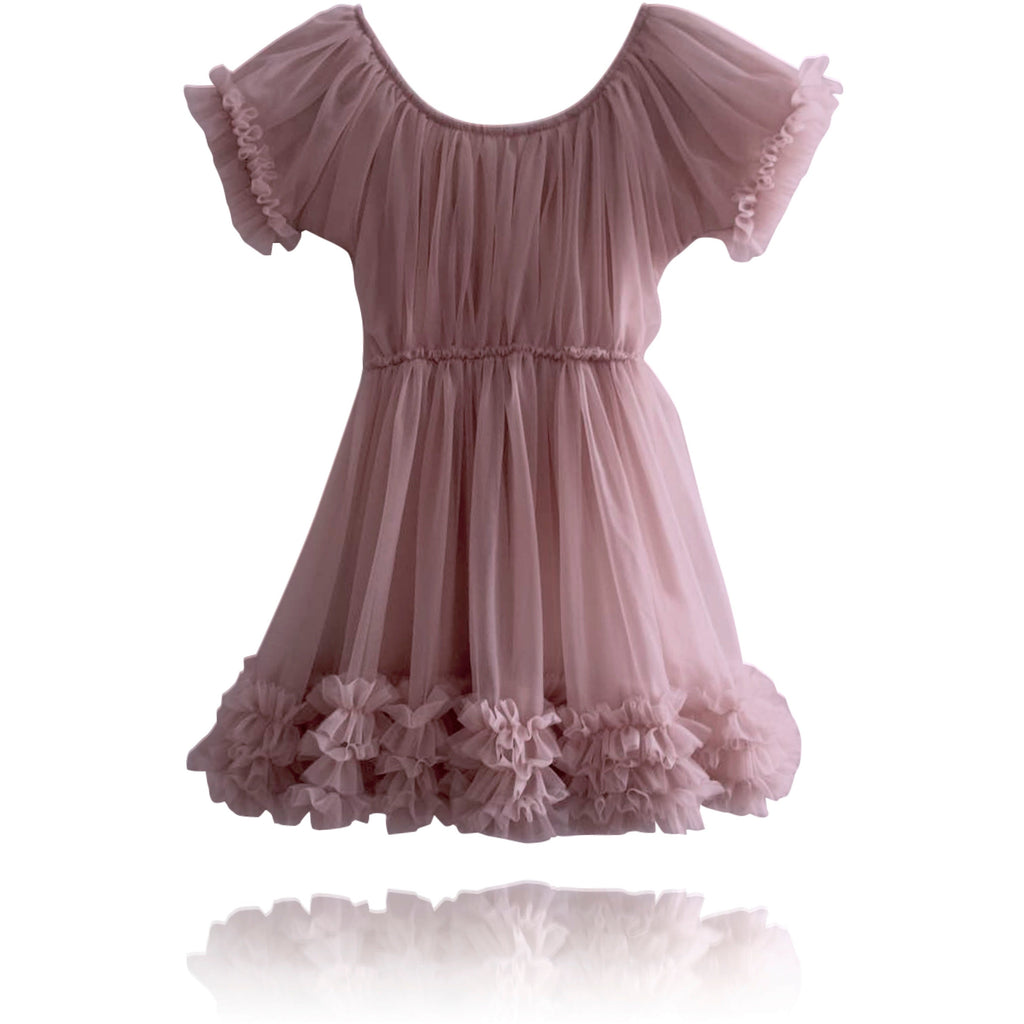 Dolly By Le Petit Tom Frilly Dress | Mauve