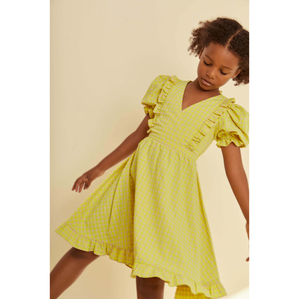 Caroline Vichy Dress | Fluorescent Yellow