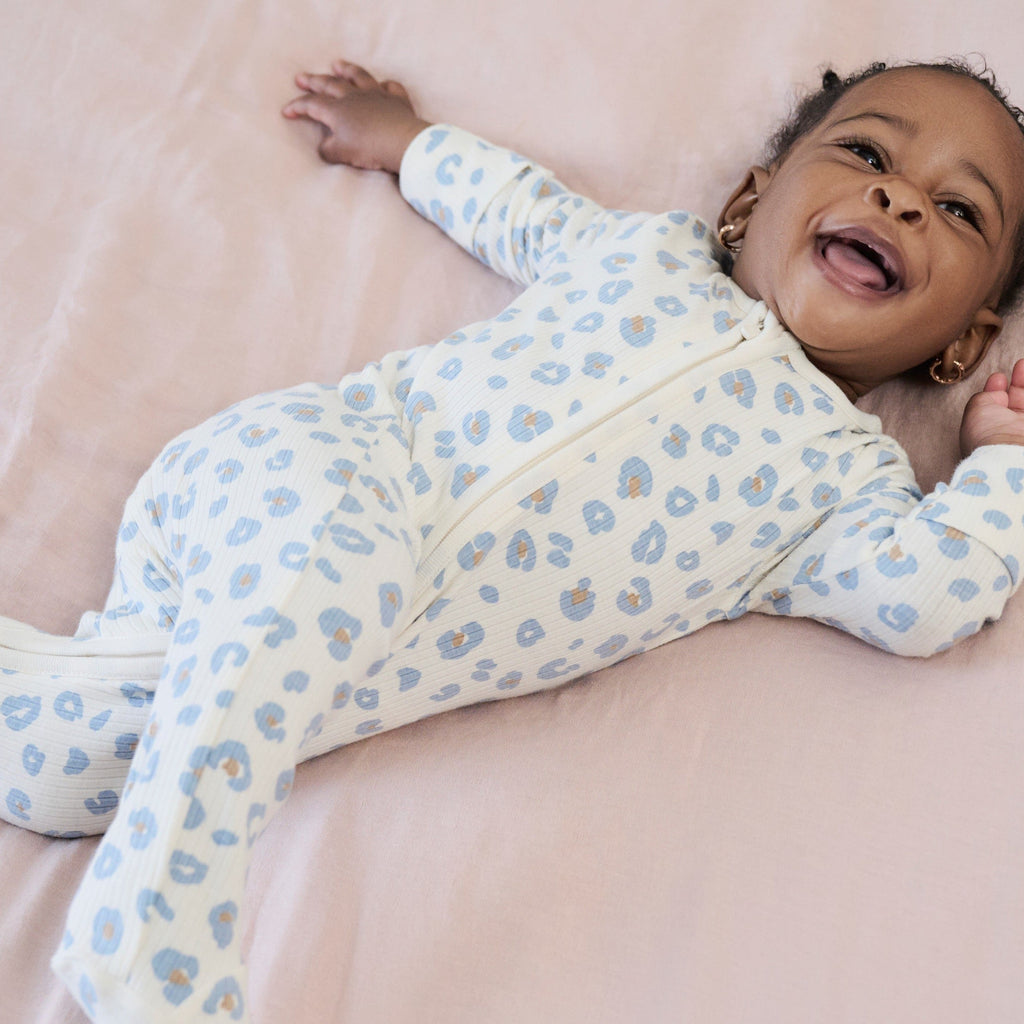 Ribbed Clever Zip Sleepsuit | Leopard