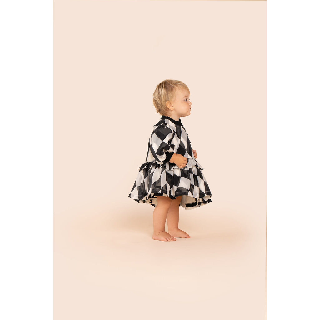 Baby Terry and Organza Dress l Black