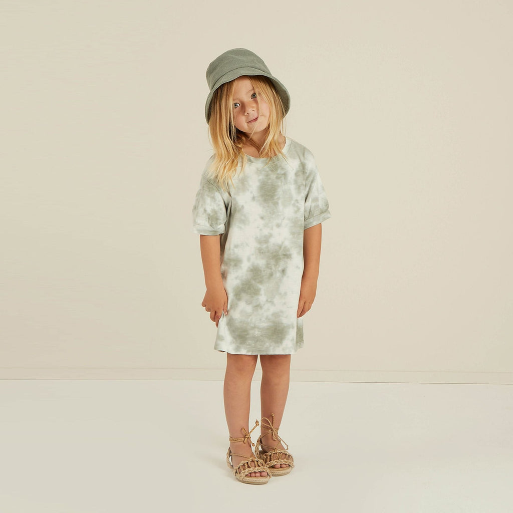 Jersey Shirt Dress | Aqua Tie Dye Little Pinwheels Jersey Shirt Dress | Aqua Tie Dye Little Pinwheels