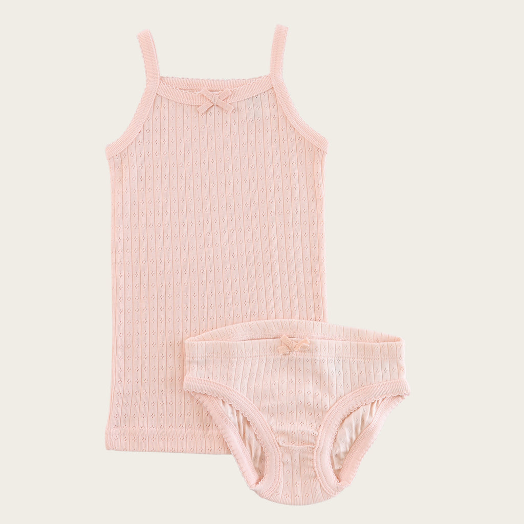 Pointelle Underwear Set | Peach