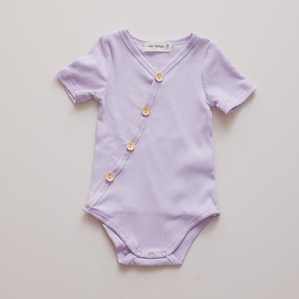 Lilac Bodysuit With Wildflowers Shorties Set