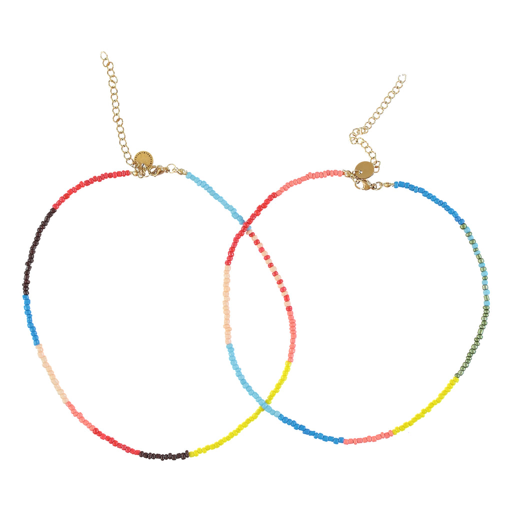 Two Necklaces | Multicolor Glass Beads