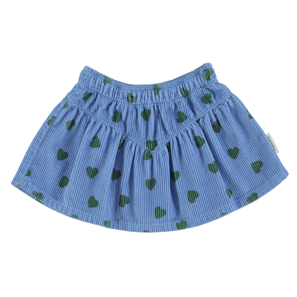 Mini Skirt | Blue | Green Hearts