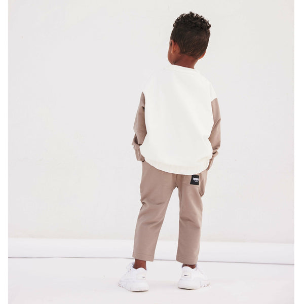 Sweatshirt With Comfort Fit Pants Set | Coffee & Cream