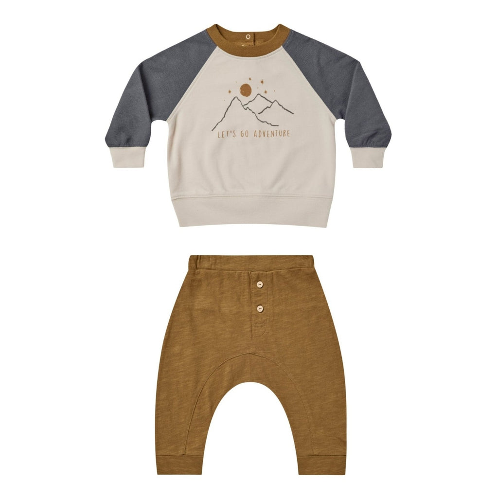 Raglan Sweatshirt With Baby Cru Pant Set