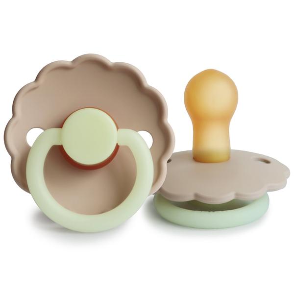 Daisy Natural Rubber Pacifier | Night | Croissant