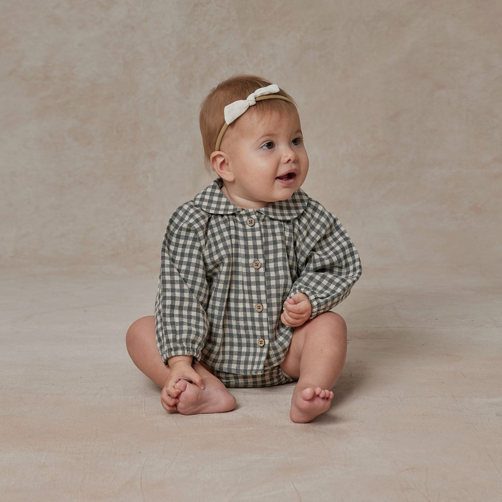 Nellie Top With Ruffle Bloomer Set | Marine Gingham