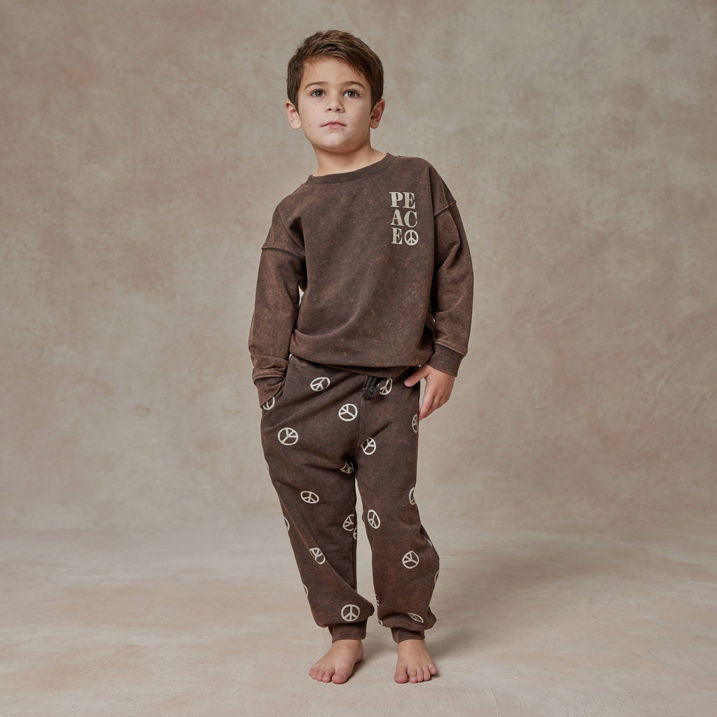 Relaxed Sweatshirt With Jogger Sweatpant Set | Peace