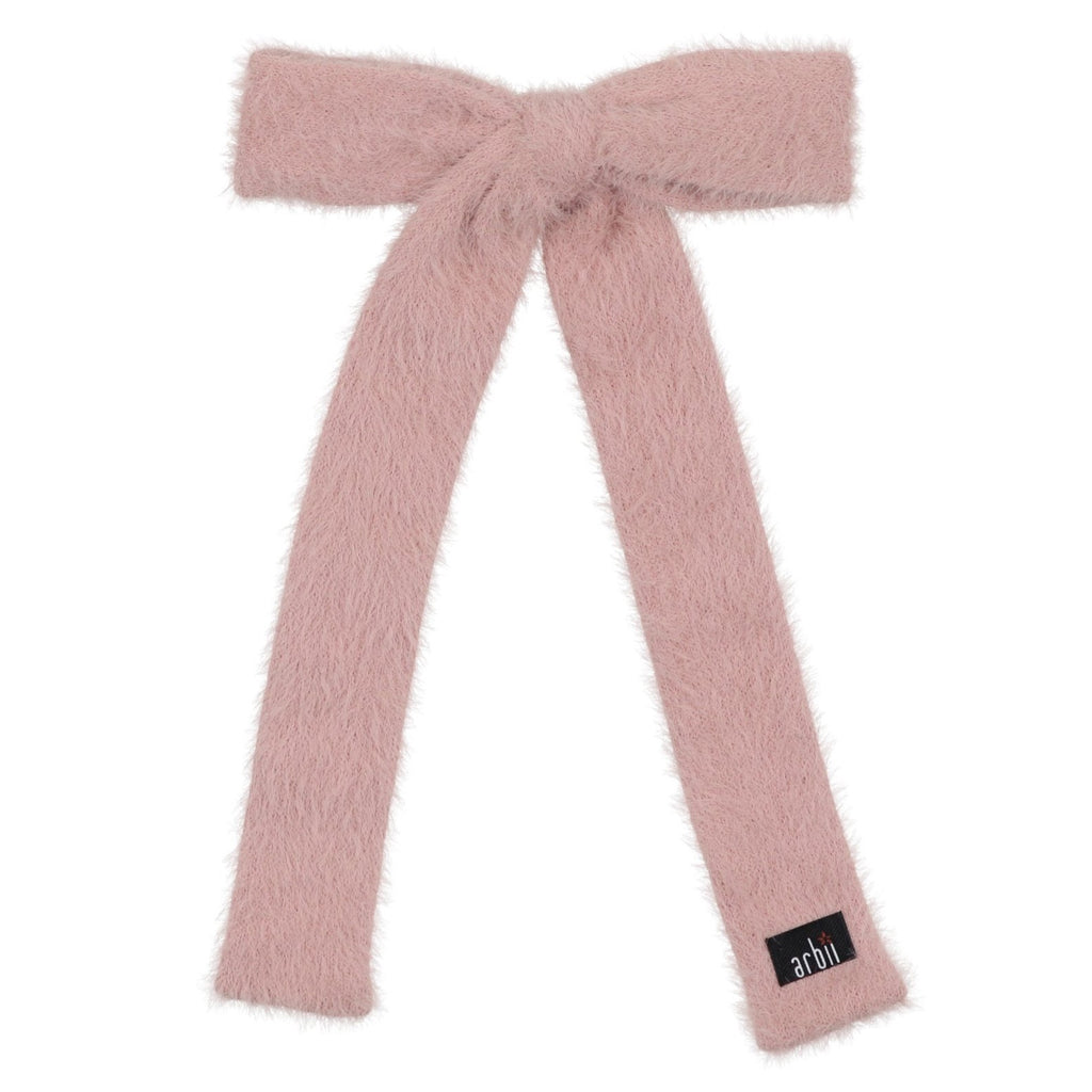 Dreamy Angora Fur Bow | Antique Pink