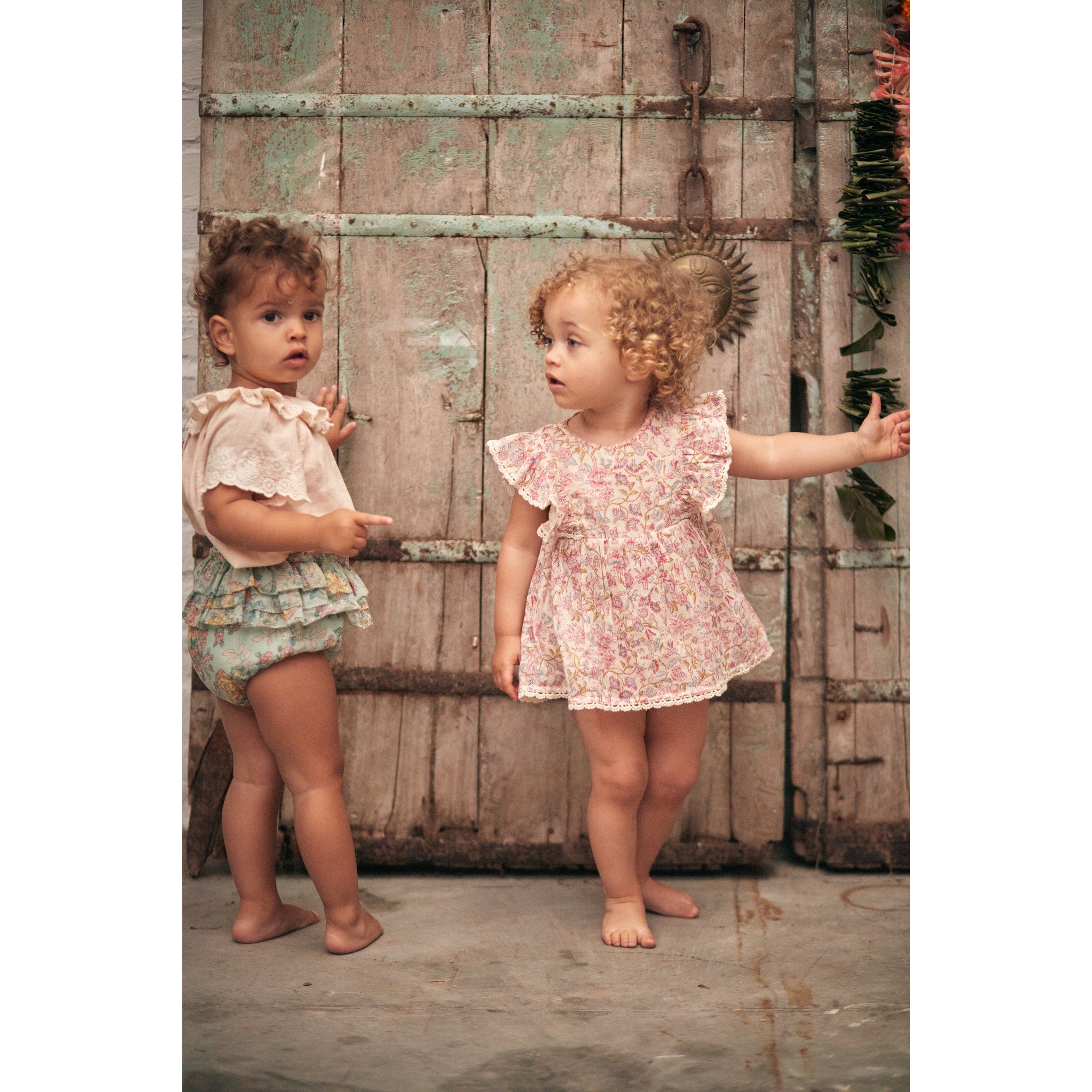 Louise Misha Baby Girls Lena Romper - Cream Bucolia Fields main image 1