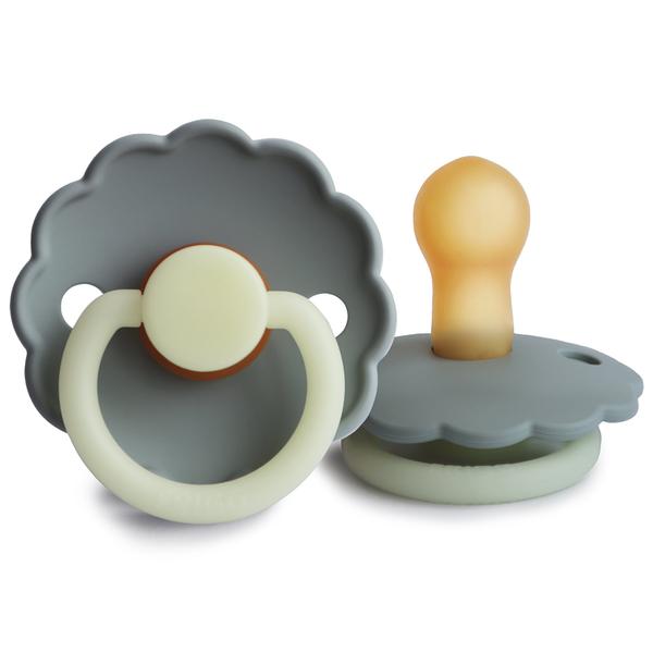 Daisy Natural Rubber Pacifier | Night | French Gray