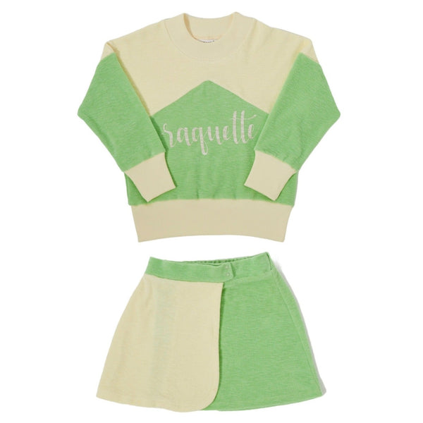 Vintage Club Sweater With Skirt Set | Paradise Green & Butter
