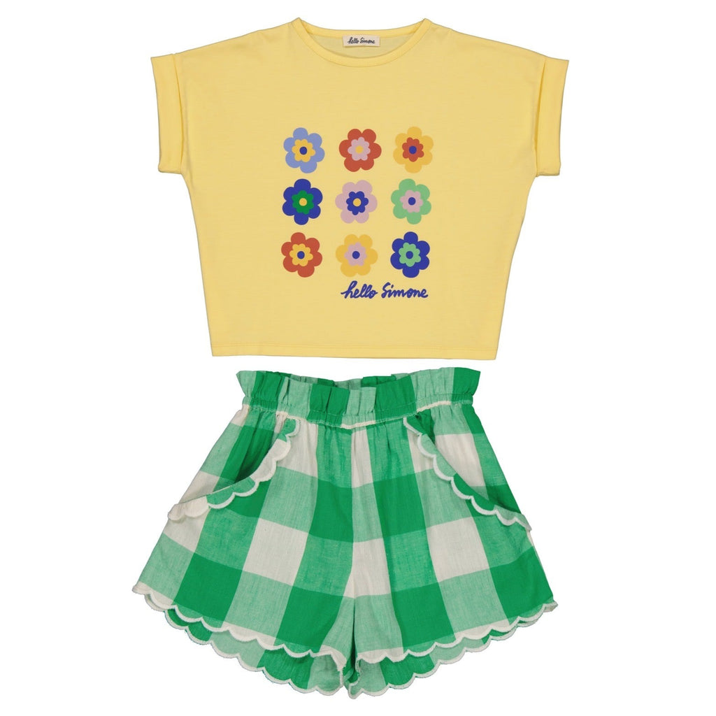 Crop T-shirt With Ourson Short Set
