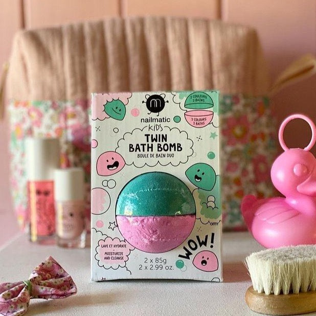 Bath Bomb | Twin | Pink & Lagoon Green