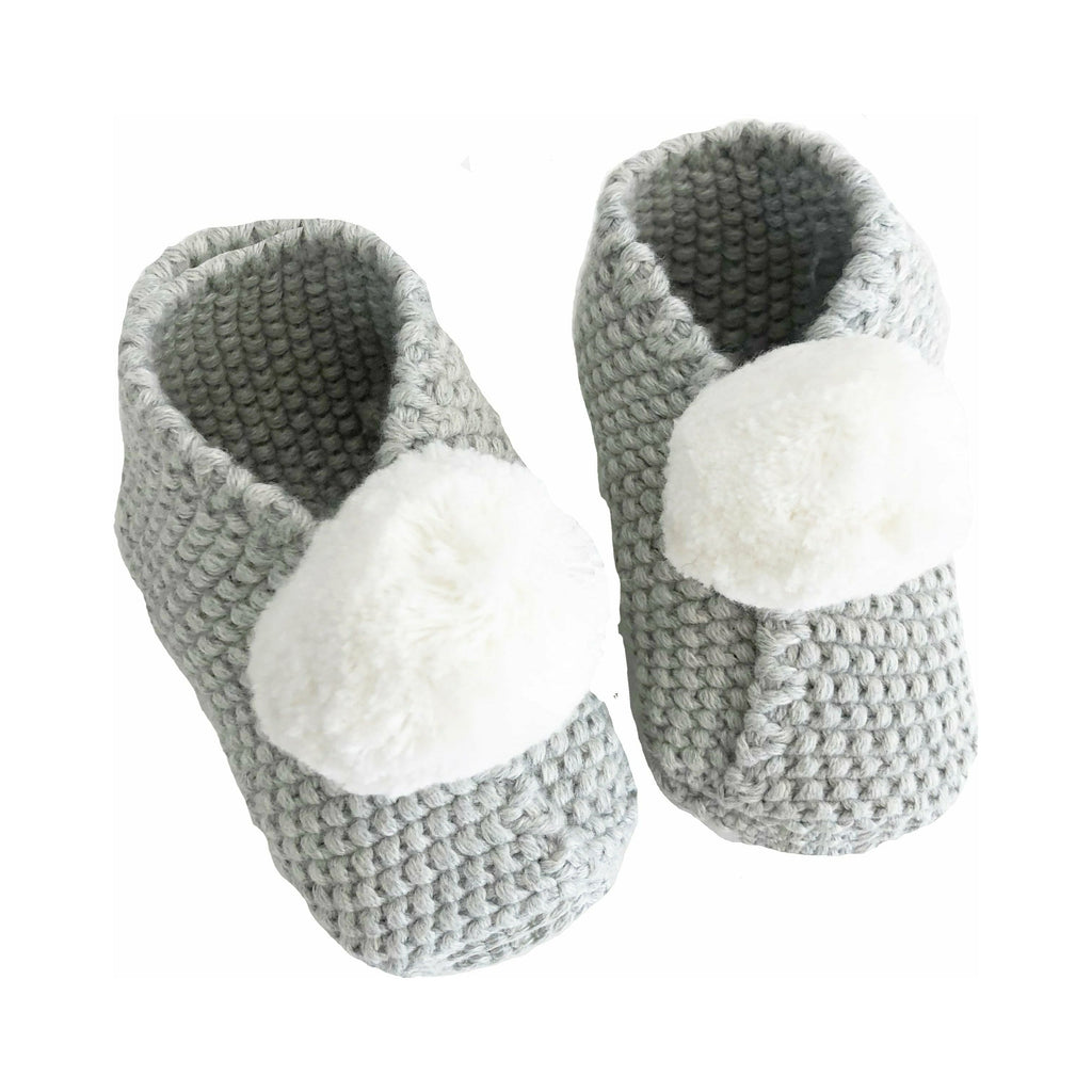Baby Pom Pom Slippers | Grey