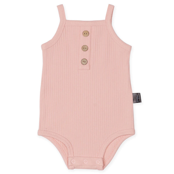 Shell Rib Singlet Bodysuit | Pink