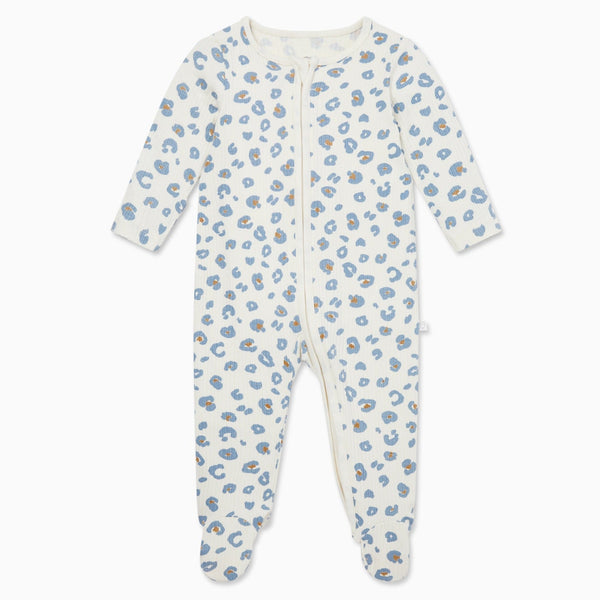 Ribbed Clever Zip Sleepsuit | Leopard