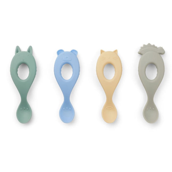 Liva Silicone Spoon 4 Pack | Peppermint Multi Mix