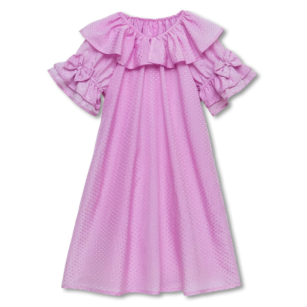 Amara Girls Cotton Silk Nightdress | Violet