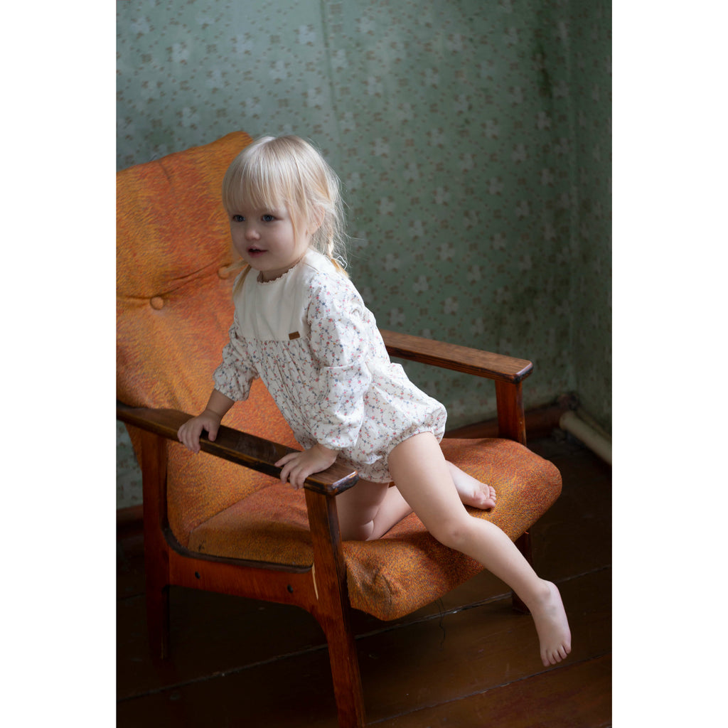 Romper Suit With Swiss Embroidery | Pink Floral