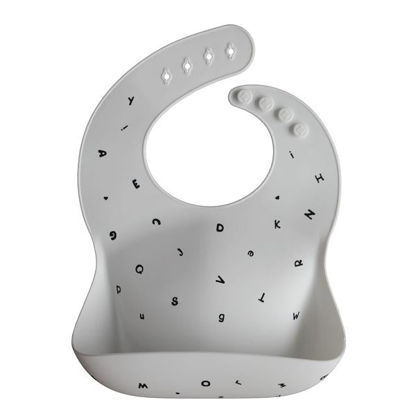 Silicone Baby Bib | Letters White