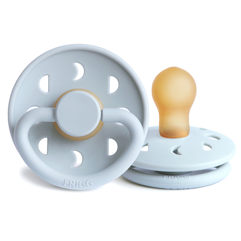 Moon Phase Natural Rubber Baby Pacifier | Powder Blue