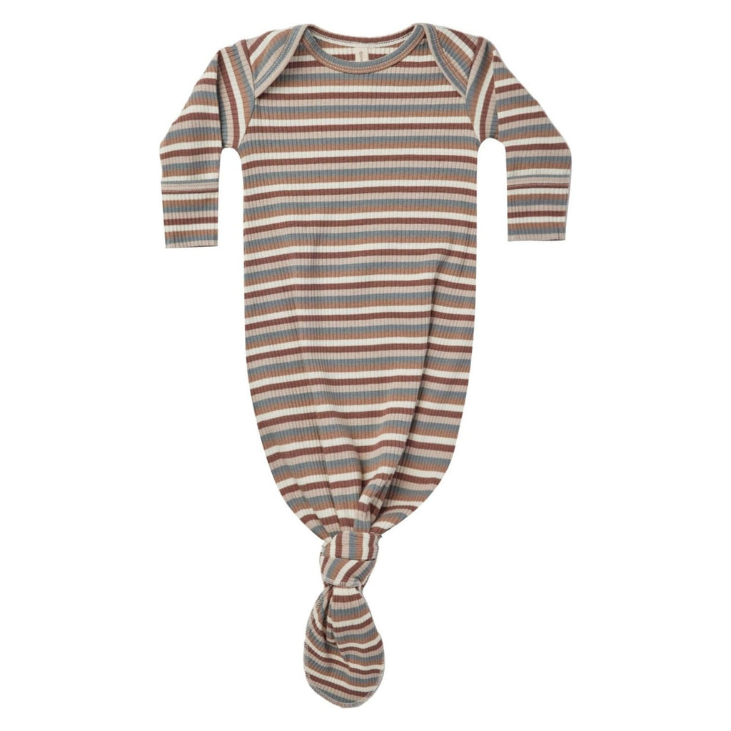 Knotted Baby Gown | Autumn Stripe
