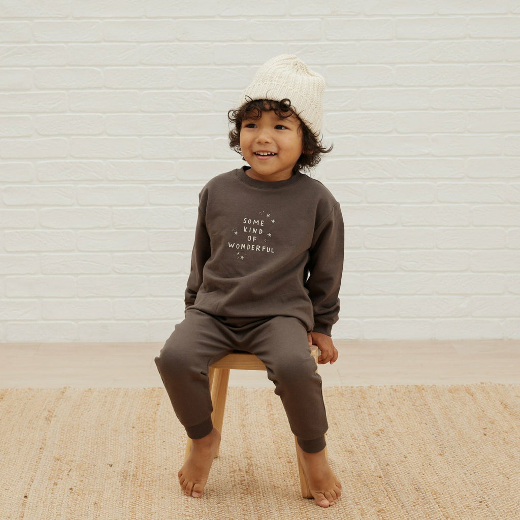 Fleece Sweatshirt With Sweatpant Set | Charcoal