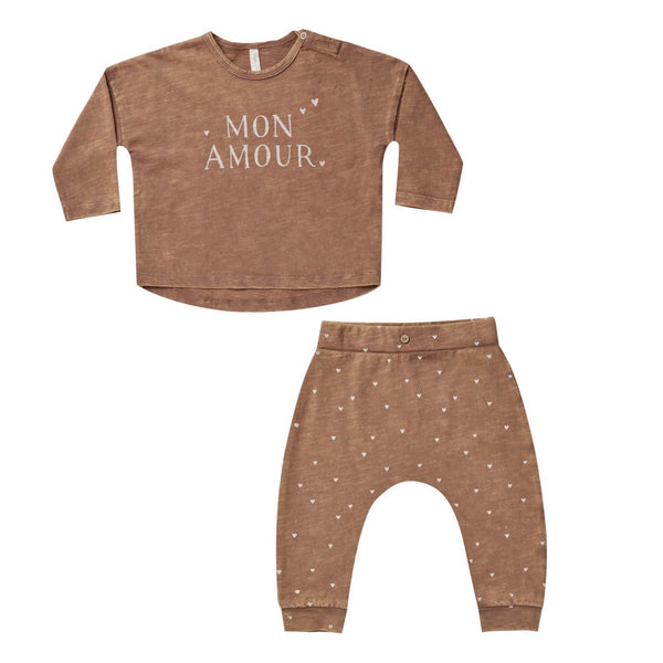 Long Sleeve Tee With Pant Set | Mon Amour
