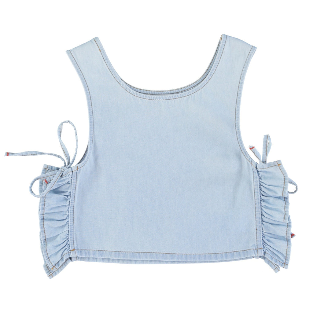 Top With Side Opening | Light Blue Chambray