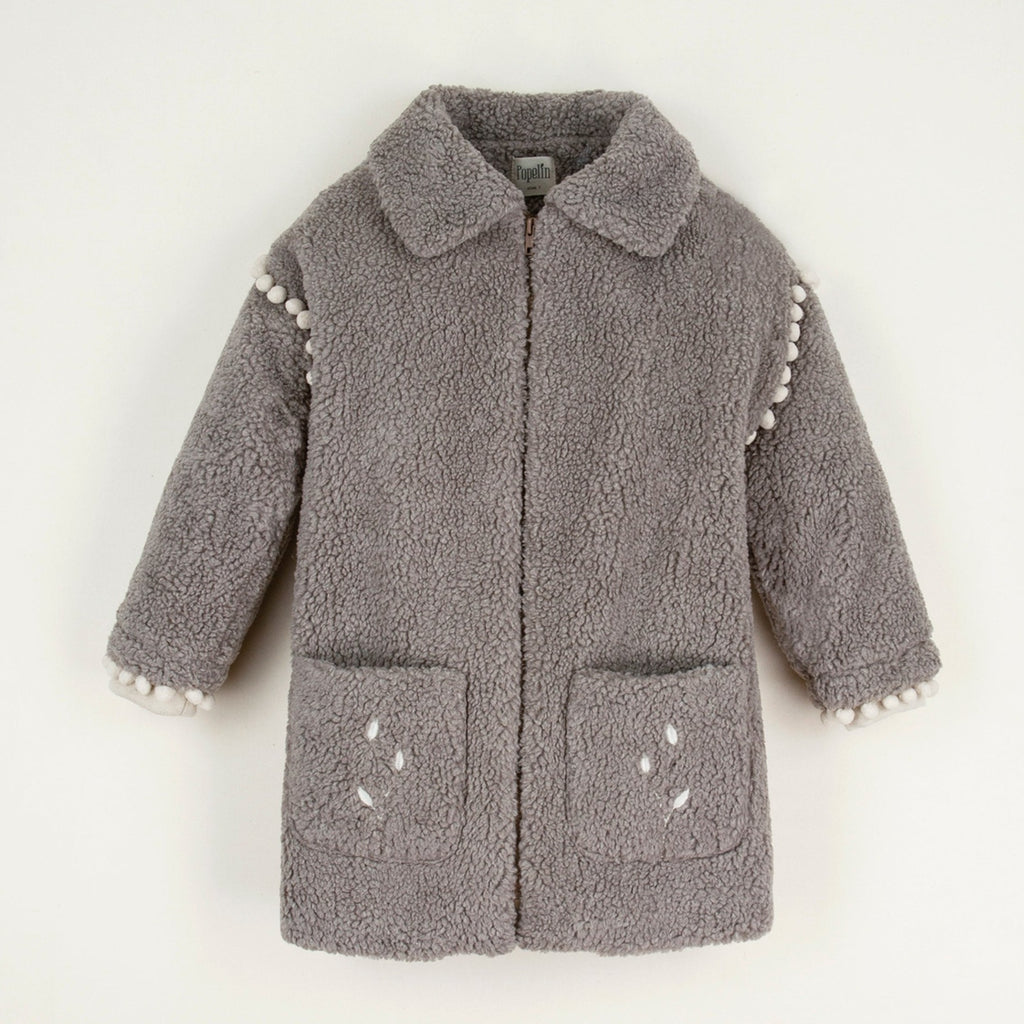 Embroidered Coat With Tassels | Taupe