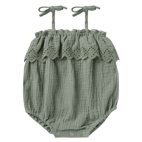 Ruffle Romper | Aqua