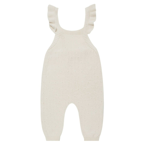 Pointelle Knit Overalls | Ivory