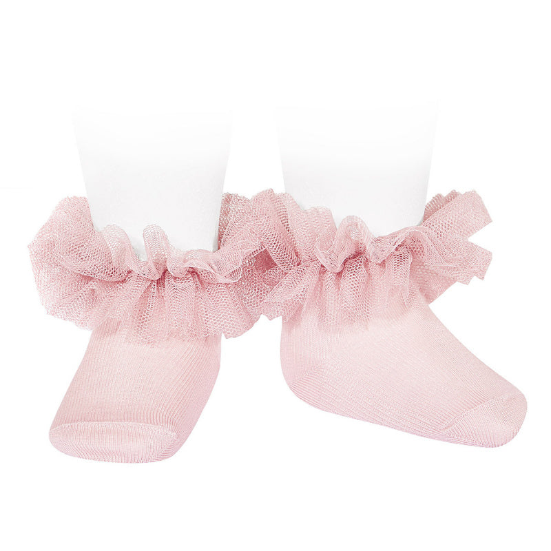 Frill Tulle Socks | Pink
