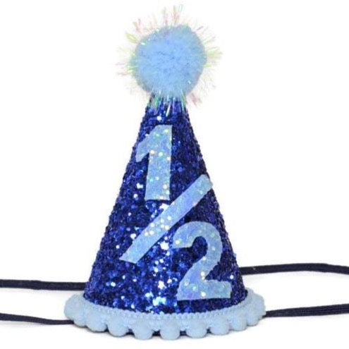 Royal Blue Pom Birthday Hat