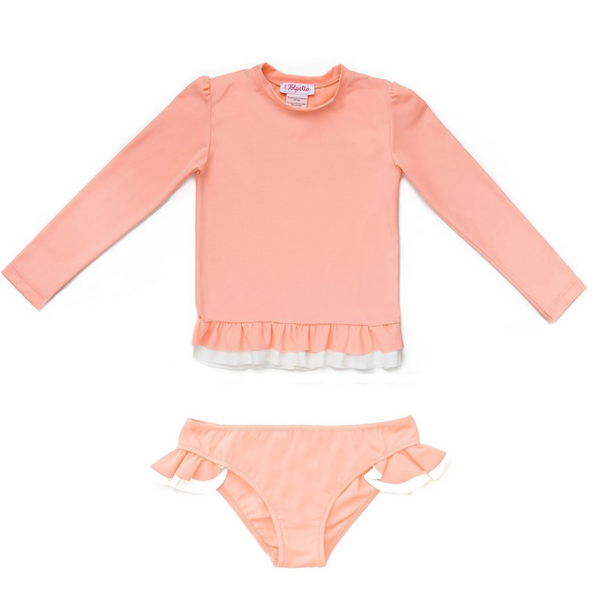 Lucia Rash guard & Alice Swimpants Set | Peach Pink