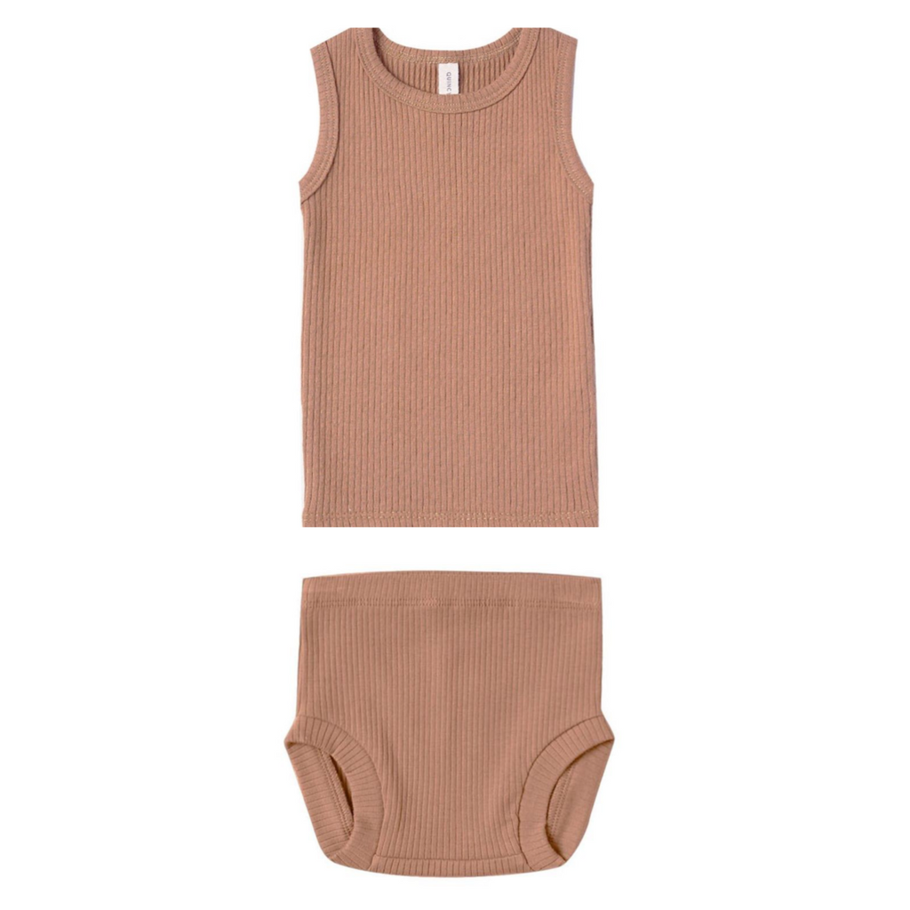 Ribbed Tank With Bloomer Set | Terracotta