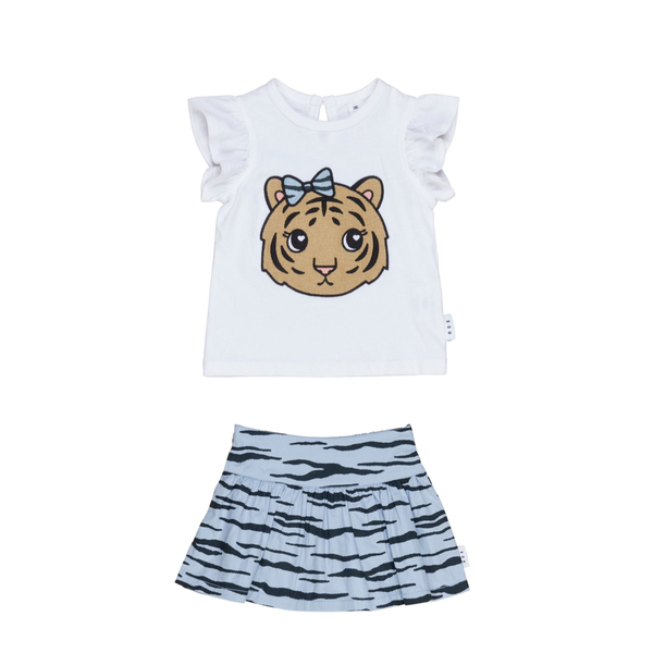 Tigress Frill T-shirt With Wildcat Yoke Skirt Set
